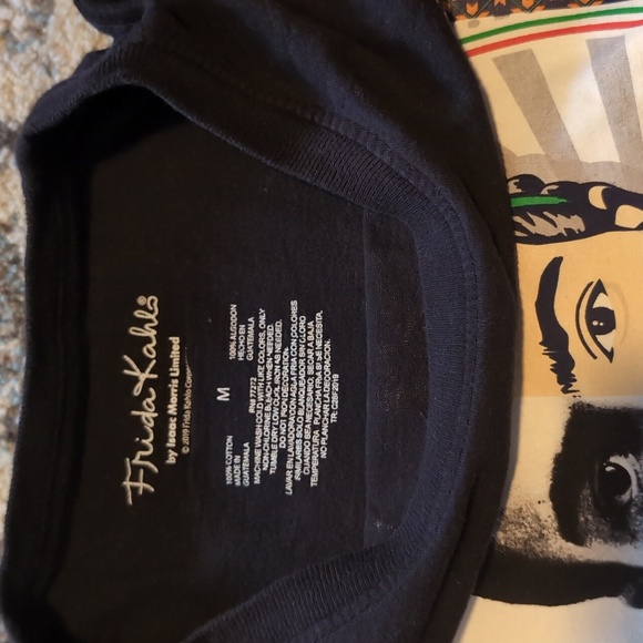 frida kahlo medium crop top black half and half print Mexican artist dia de los - Picture 3 of 4